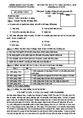Bộ đề kiểm tra học kỳ II môn Giáo dục công dân Lớp 8 - Năm học 2017-2018 (Có đáp án)